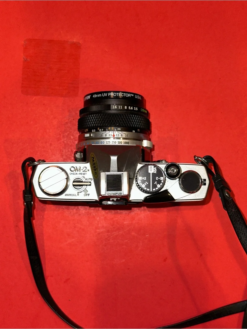 OLYMPUS OM-2 + OM-SYSTEM ZUIKO 1:3.5 F=28MM Film Camera TESTED & FUNCTIONAL